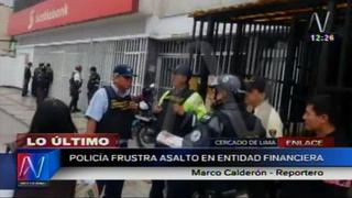 Vigilante frustró el asalto a un banco en el Cercado de Lima [Video]