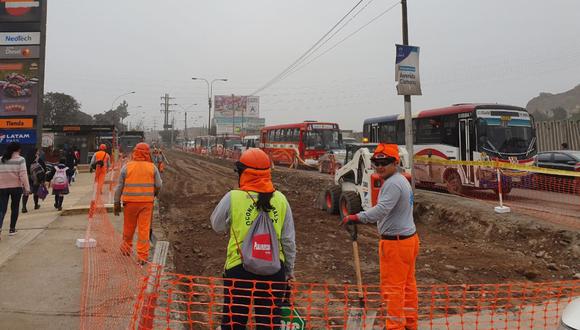 Las obras en la avenida Campoy se iniciaron el pasado 15 de mayo. (Municipalidad de Lima)