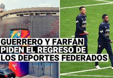 Paolo Guerrero y Jefferson Farfán piden el regreso de los deportes federados