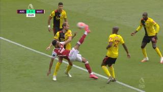 YouTube: Aubameyang anotó gol de chalaca para Arsenal en la última fecha de la Premier League  [VIDEO]