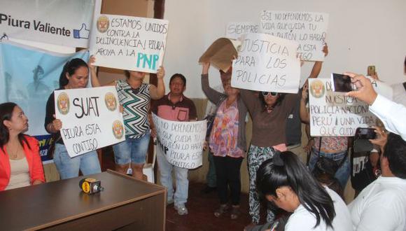 Familiares de los custodios anuncian más plantones en el Poder Judicial. (Jorge Merino)