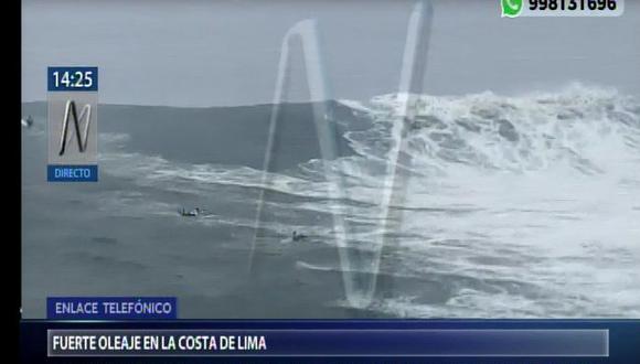 Estos fenómenos ocurren por sistemas de presión conocido como Anticiclón del Pacífico Sur, generando fuertes vientos en el litoral. (Foto: Captura Canal N)