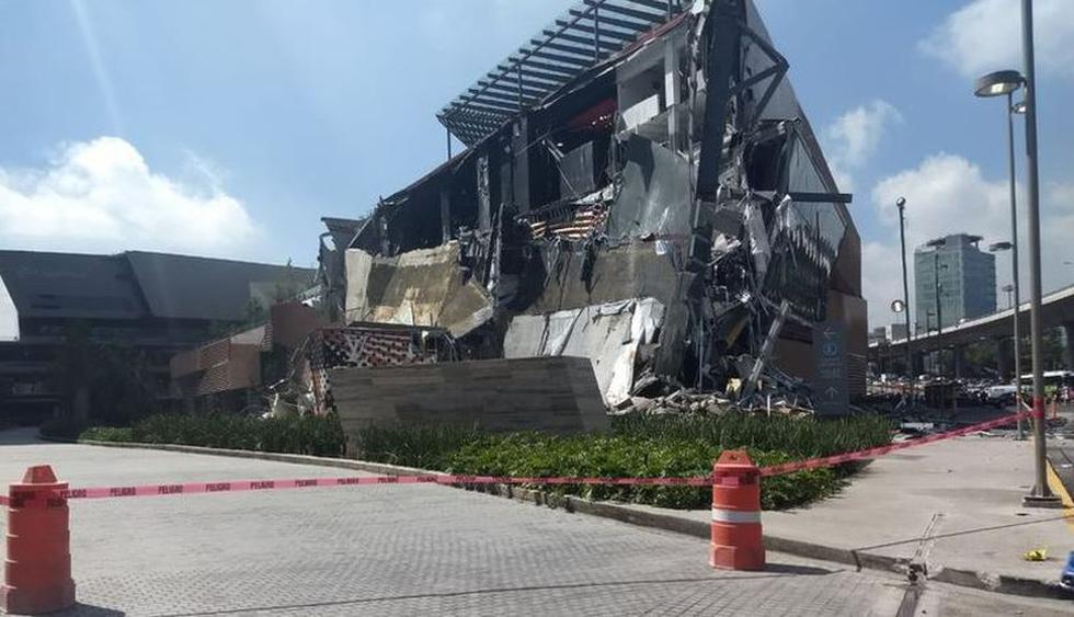 Así quedó el centro comercial que se derrumbó en México. (Captura: Twitter/@ApoyoVial)