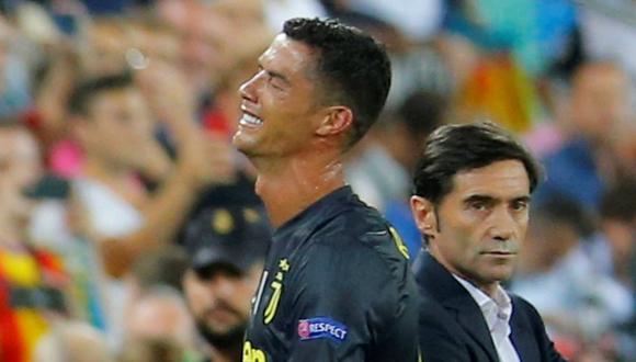 Cristiano Ronaldo jugó 29 minutos en el campo de Mestalla por Champions League (Foto: Reuters).