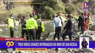 Accidente en Matucana: Tres menores de edad en estado grave en el INS de San Borja