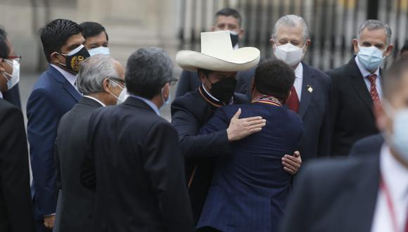 Pedro Castillo despidió en persona a cada uno de los ministros del gabinete de Guido Bellido. (Foto: Mario Zapata Nieto / GEC)