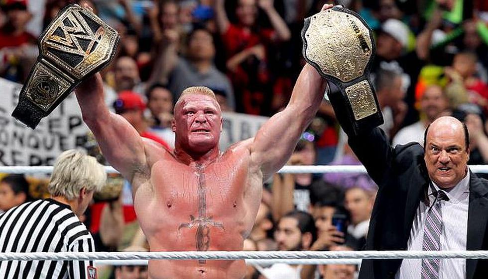 Brock Lesnar conquistó por primera vez el WWE World Heavyweight Championship tras vencer a John Cena en el evento estelar de Summerslam. (WWE.com)