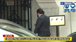 Bruno Pacheco llegó a Palacio de Gobierno luego de anunciar su renuncia como secretario general