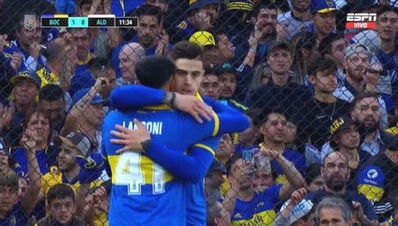 Gol de Martín Payero para el 1-0 de Boca Juniors vs. Aldosivi. (Captura: ESPN)