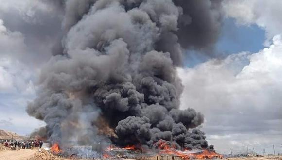 Campamento minero de empresa Apumayo (Ayacucho) fue incendiado ayer por vándalos que quieren el cese de su actividad.