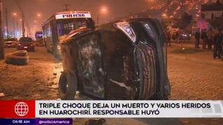 Triple choque entre auto y mototaxis dejó un muerto y tres heridos en Huarochirí