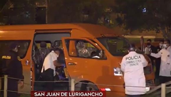 El crimen del chofer de combi ocurrió en el AA.HH. Cruz de Motupe en San Juan de Lurigancho. (Captura: América Noticias)