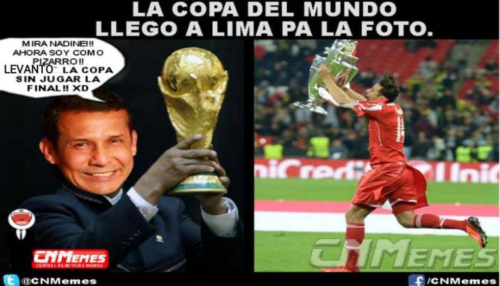 Usuarios de las redes sociales recordaron que la selección peruana no irá a Brasil 2014, por lo cual la Copa del Mundo solo serviría ‘para la foto’. (Facebook)
