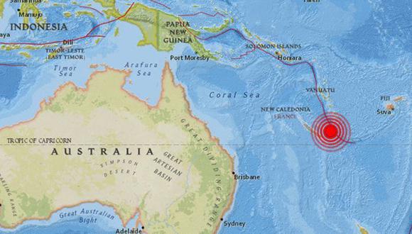 Terremoto en archipiélago del Océano Pacífico.(earthquake.usgs.gov)