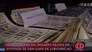 San Juan de Lurigancho: Policía incautó más de US$140,000 en billetes falsos [Video]
