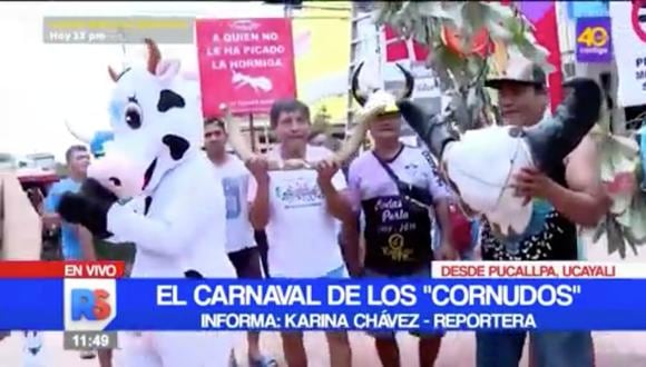 Carnaval de cachudos en Pucallpa, Ucayali (Captura de pantalla: Latina).