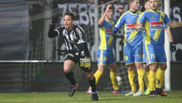 Cristian Benavente le dio la victoria al Sporting Charleroi en la Liga belga. (Gva.be)