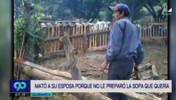 Mató a su esposa con un tronco porque no le preparó su sopa preferida. Ocurrió en Cajamarca. (Captura de video)