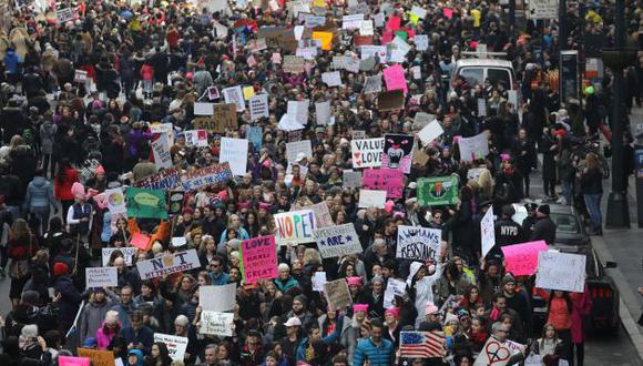 Cientos de miles de personas protestan en las calles de Washington contra Donald Trump (AFP).