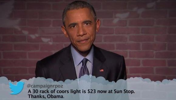 Barack Obama se divierte respondiendo los irracionales tuits de sus detractores con Jimmy Kimmel. (Captura de YouTube).