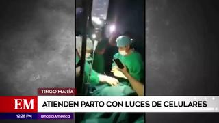 Galenos y enfermeras atendieron un parto con luces de celulares en Tingo María