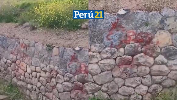 Pintan importante muro Inca. (Foto: Composición Perú21)