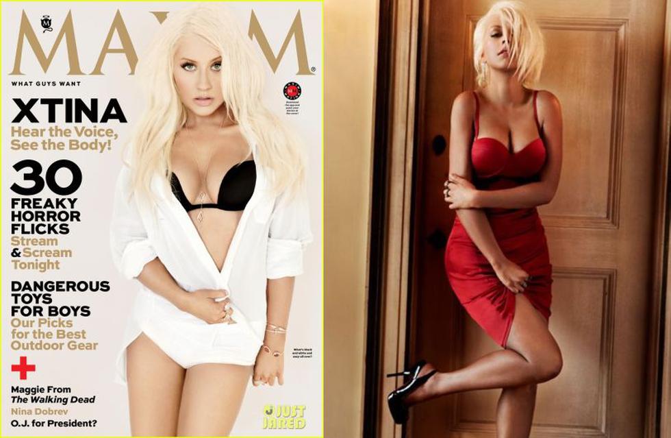Christina Aguilera asegura que el cuerpo es producto de una rutina de ejercicios y una dieta estricta. (Revista Maxim)
