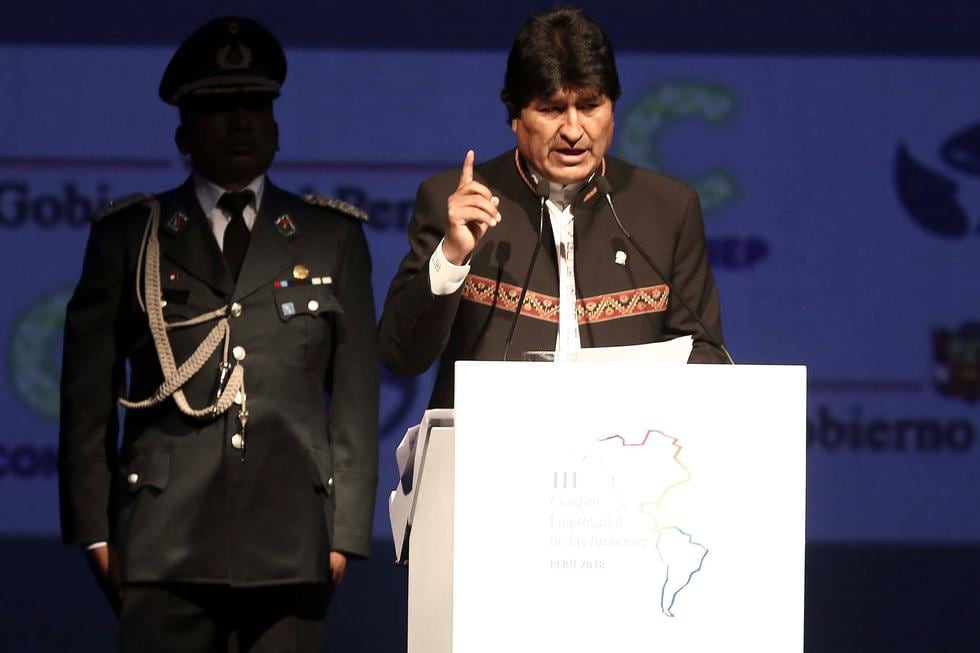 Evo Morales arribó a nuestro país para participar de la VIII Cumbre de las Américas. (César Campos/Perú21)