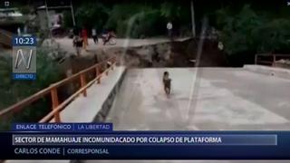 Puente Mamahuaje colapsó tras intensas lluvias [VIDEO]