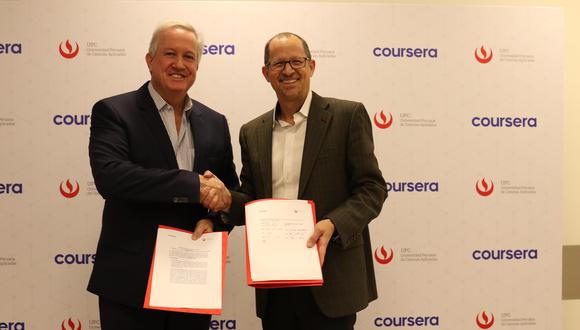 Acuerdo exclusivo en Perú para ofrecer Career Academy de Coursera para preparar a la fuerza laboral para las demandas modernas.