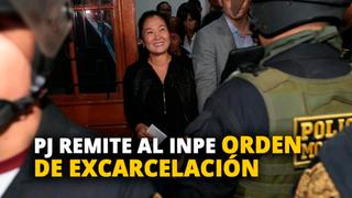 Keiko Fujimori: Poder Judicial remitió al INPE orden de excarcelación