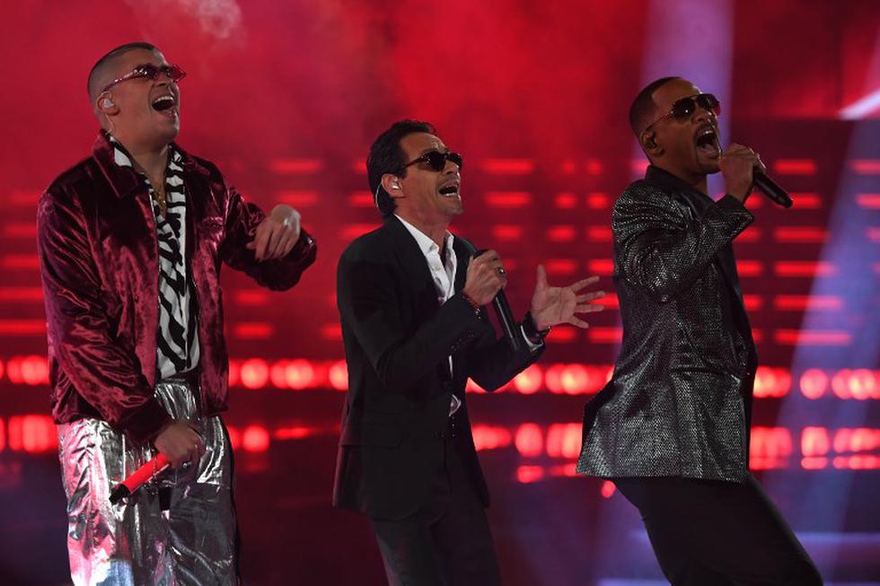 Grammy Latino 2018: Marc Anthony, Will Smith y Bad Bunny interpretaron en vivo por primera vez “Está rico” (Foto: AFP)