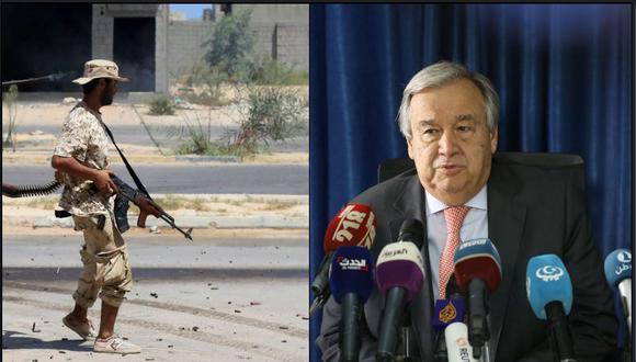 Antonio Guterres, expresó su&nbsp;preocupación por los movimientos militares que se producen en Libia y que elevan el riesgo de confrontación. (Foto: AFP)
