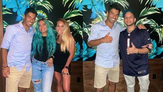 Karol G, Luis Suárez y su esposa, Sofía Balbi, tuvieron una agradable velada en Miami