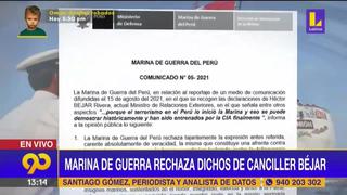Marina de Guerra del Perú responde sobre las declaraciones del canciller Béjar
