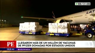 Vacunas Pfizer donadas por el gobierno de los Estados Unidos llegan al Perú