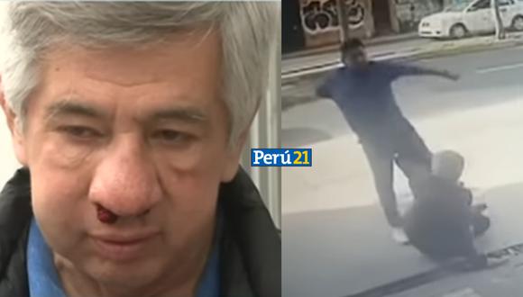 Iván Espinoza, de 64 años, recibió diversos golpes en el cuerpo y rostro.