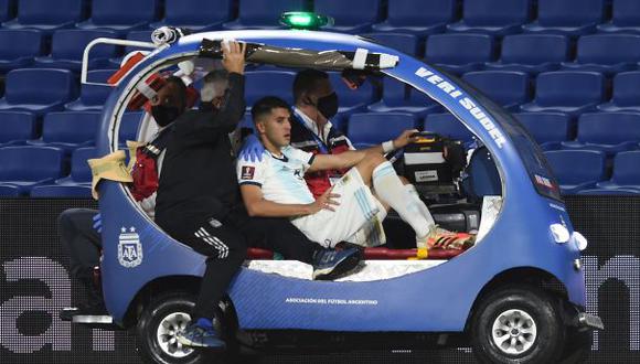 Exequiel Palacios volvió a lesionarse y es baja en la selección de Argentina. (Foto: AFP)