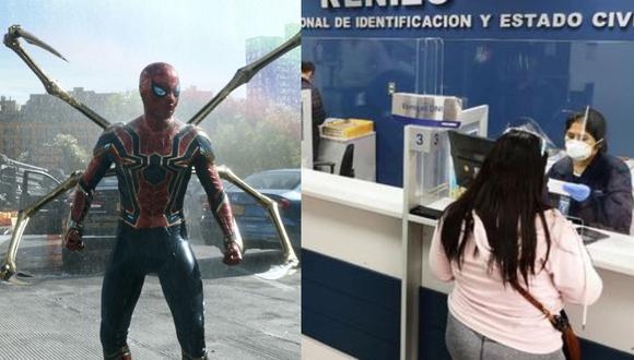 Reniec difundió la lista de peruanos que se llaman como los nombres de personajes de “Spider-Man”. (Foto: Sony Pictures Entertainment/Reniec).