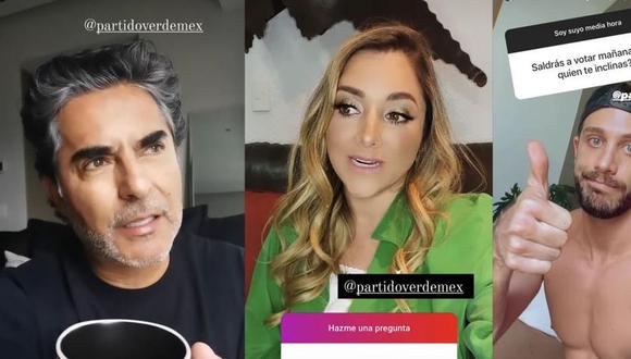 Alex Strecci, Karla Díaz y otros influencers promocionaron al partido Verde en sus historias (Capturas de pantalla: Instagram)