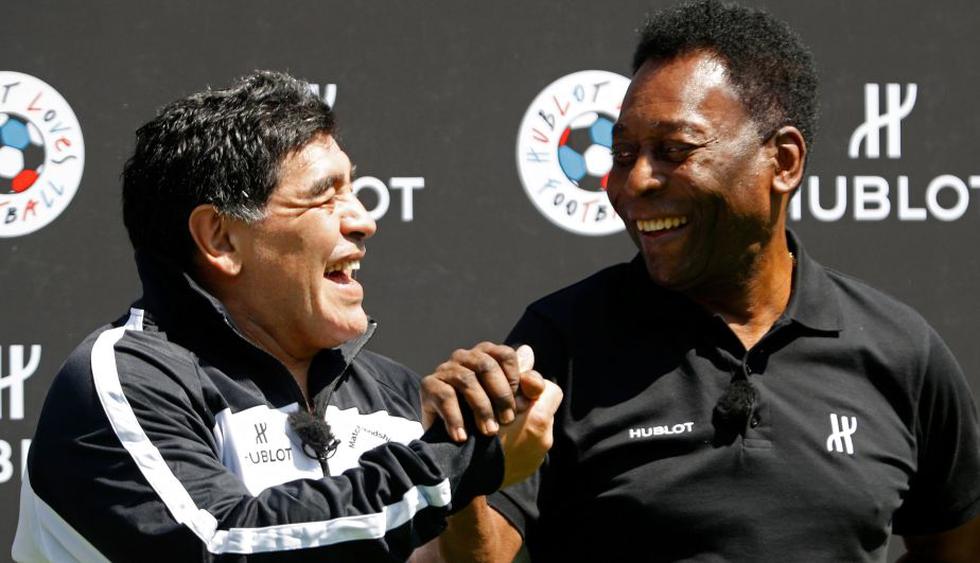 Pelé tuvo un divertido encuentro con Diego Maradona. (Reuters)