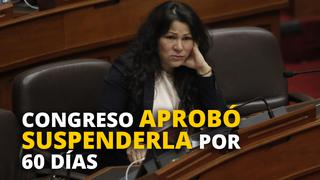 Yesenia Ponce: Congreso aprobó suspender por 60 días a la legisladora
