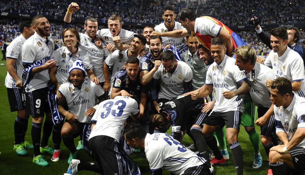 Real Madrid venció 2-0 a Málaga y conquistó el título de la Liga Española. (AP)