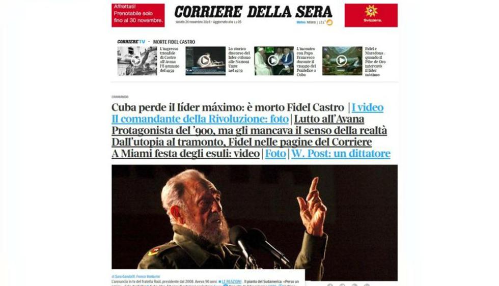 Así reaccionó la prensa en el mundo tras la muerte de Fidel Castro.