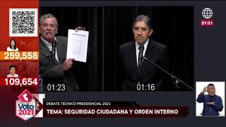 Debate Equipos Técnicos JNE: Fernando Rospigliosi criticó el plan de Seguridad Ciudadana de Perú libre