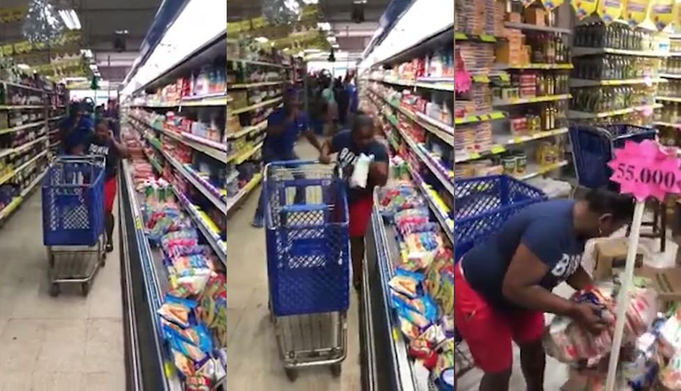 En Facebook fue publicado el video de una mujer que podía coger todos los productos que quisiera en un supermercado durante un minuto. Su lentitud desesperó al público y volvió viral a este clip en redes sociales. (Foto: Captura)