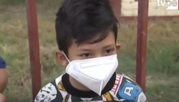 Menor de 10 años envió un mensaje a otros niños para que se animen a vacunarse contra el COVID-19. (Captura: TVPerú)