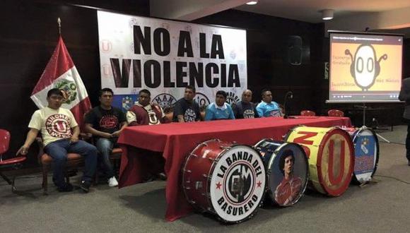Barristas de Universitario, Alianza Lima, Sporting Cristal y Municipal se comprometieron erradicar la violencia de los estadios. (Extremo Celeste Cuenta Oficial)