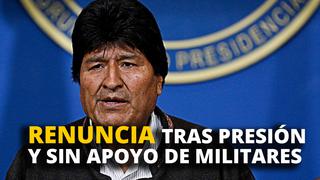 Bolivia: Evo Morales renuncia tras presión en al calle y sin apoyo de militares [VIDEO]