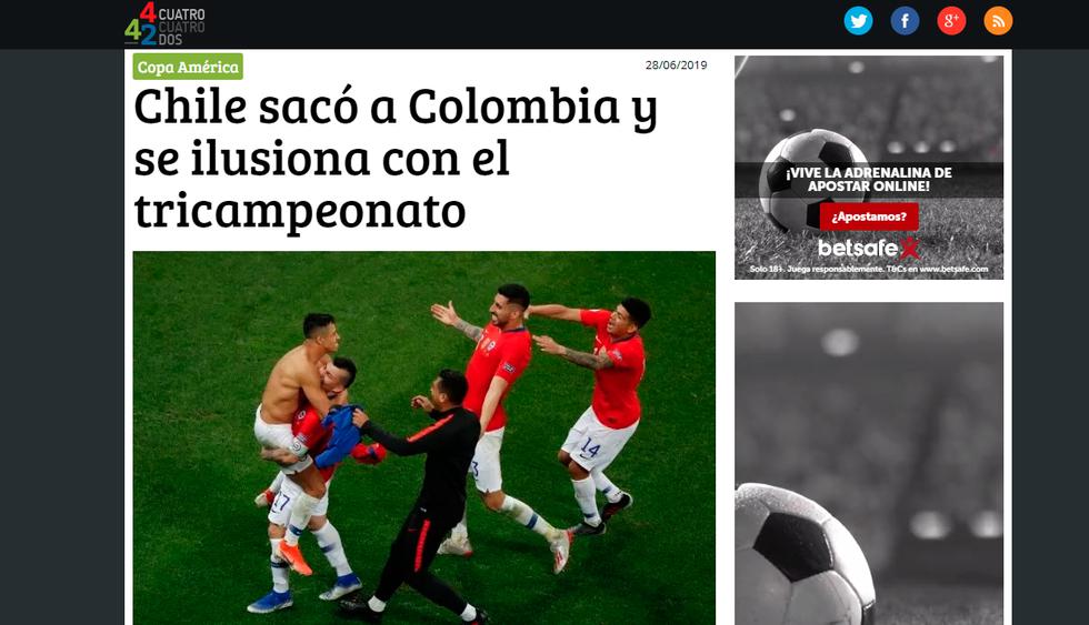 Así informaron los medios internacionales la clasificación de Chile en la Copa América. (4-4-2 de Uruguay)